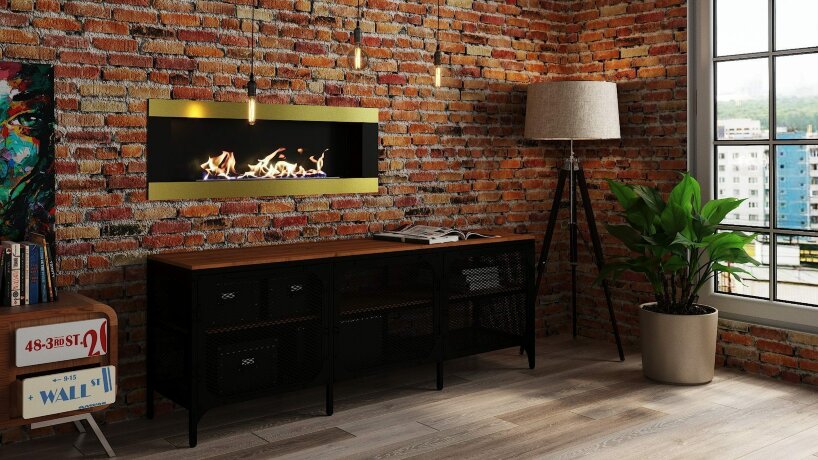 Русский огонь Голд 1100N - биокамин настенный