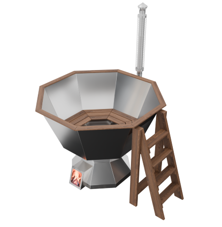 МАТЕА (4-6 персон) - банный чан с интегрированной печью из лиственницы