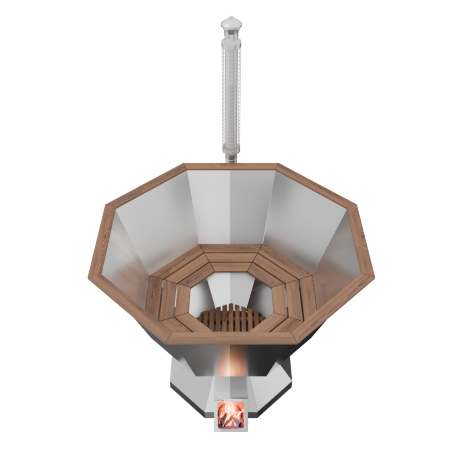 МАТЕА (4-6 персон) - банный чан с интегрированной печью из лиственницы