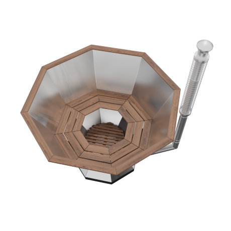 МАТЕА (4-6 персон) - банный чан с интегрированной печью из лиственницы