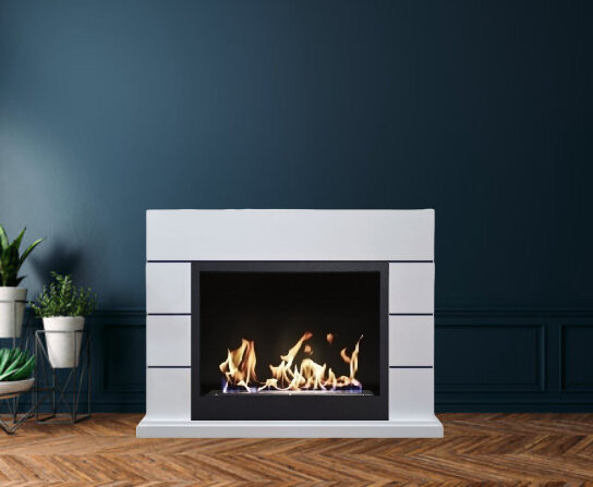 Русский огонь Аляска - биокамин в классическом портале