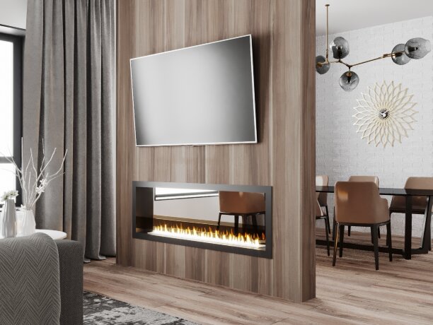 Русский огонь Честер 1500 - сквозной биокамин встраиваемый