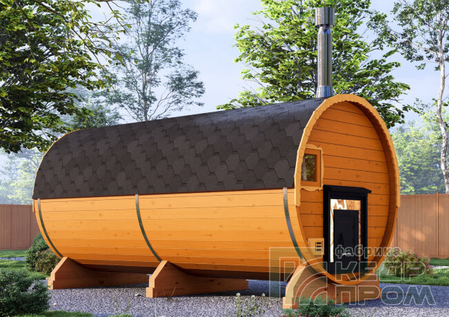 КедрПром - баня-бочка из кедра длиной 4,5 метра