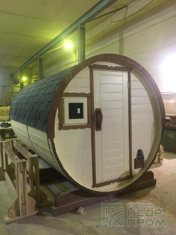 КедрПром - баня-бочка из кедра длиной 4,5 метра