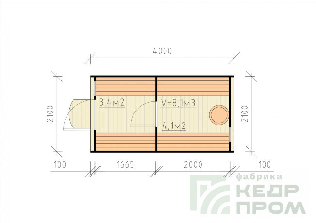 КедрПром - баня-бочка из кедра длиной 4 метра