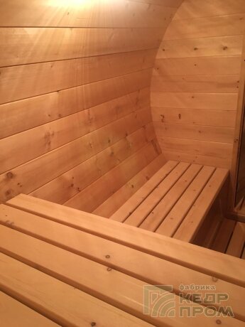 КедрПром - баня-бочка из кедра длиной 4,5 метра с крыльцом