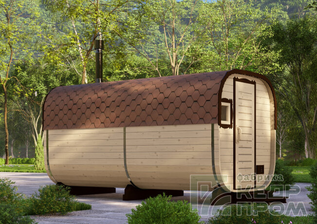 КедрПром - баня-бочка из кедра квадратная длиной 4,5 метра