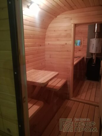 КедрПром - баня-бочка из кедра квадратная длиной 4,5 метра