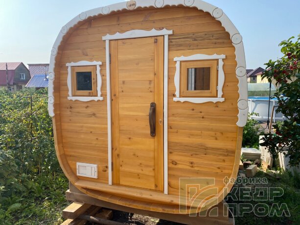КедрПром - баня-бочка из кедра квадратная длиной 4,5 метра