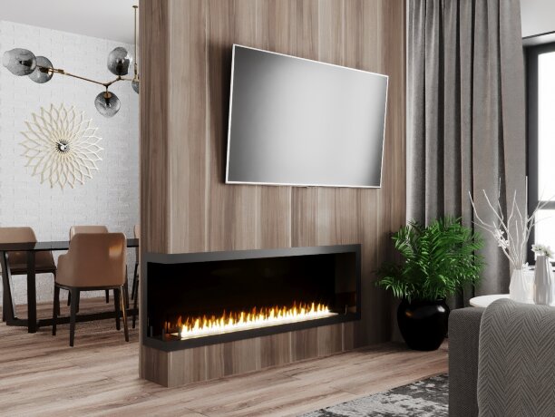 Русский огонь Честер 1500 - угловой биокамин встраиваемый левый