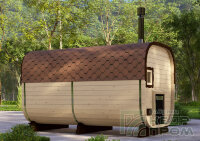 КедрПром - баня-бочка из кедра квадратная длиной 4 метра