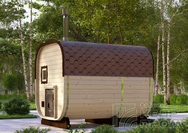 КедрПром - баня-бочка из кедра квадратная длиной 3 метра