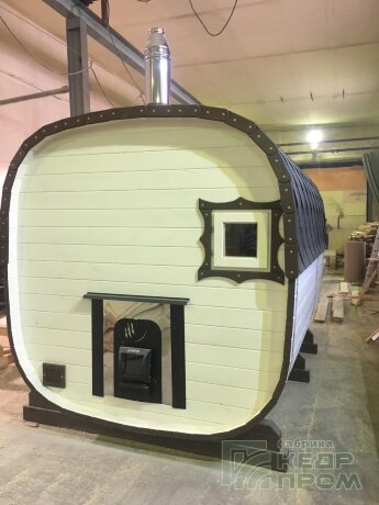 КедрПром - баня-бочка из кедра квадратная длиной 3,5 метра