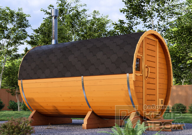 КедрПром - баня-бочка из кедра длиной 3,5 метра