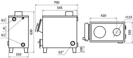 Добрыня 8 - котел твердотопливный с варочной поверхностью