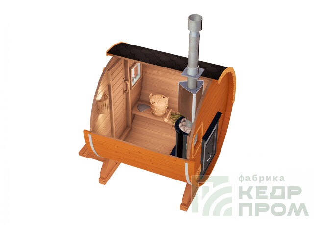 КедрПром - баня-бочка из кедра длиной 2 метра