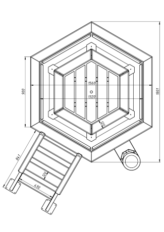 Центр Тепла (3-4 персоны) - банный чан с печью и дымоходом