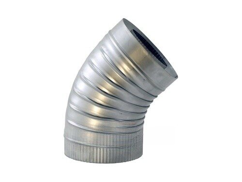 Компакт LAVA - сэндвич-отвод 45° нерж./оцинк. 0,5мм/0,5мм