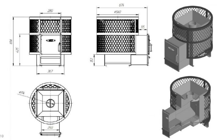 Анютка Прайм - печь для бани дровяная