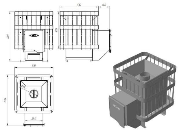 Анютка Скала - печь для бани дровяная