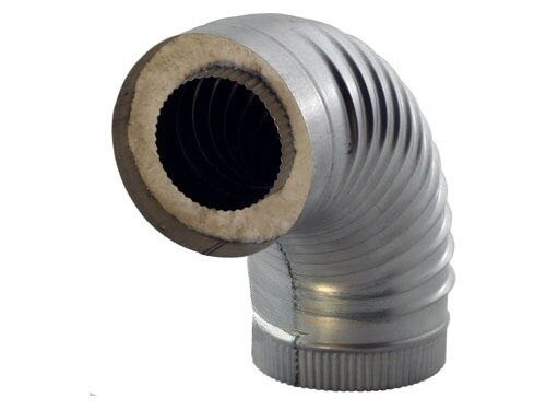 Компакт LAVA - сэндвич-отвод 90° нерж./оцинк. 0,8мм/0,5мм