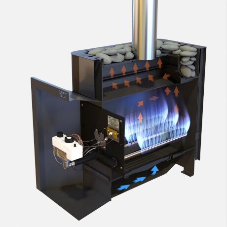 Волжанка Метеорит - газо-дровяная печь для бани