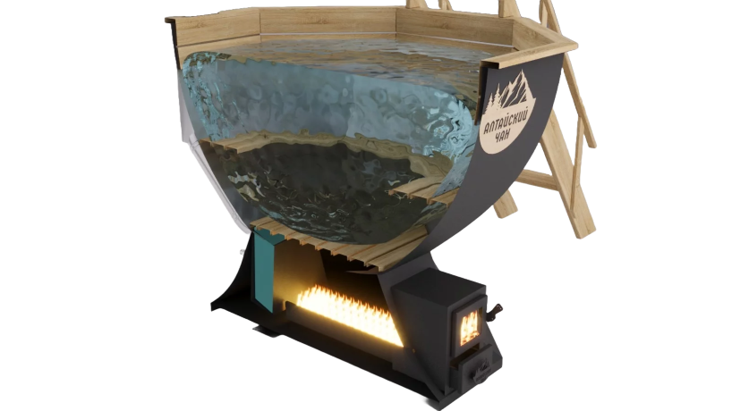 Алтайский чан (8 персон) - банный чан с печью