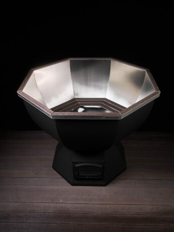 KELLEK Termal (4-6 персон) - банный чан с печью с водяным карманом черный