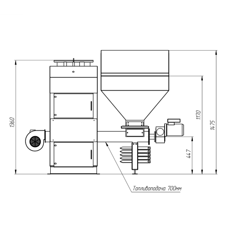 КТМ 25 - котел автоматический угольный (пеллетный)