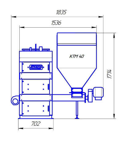 КТМ 40 - котел автоматический угольный (пеллетный)