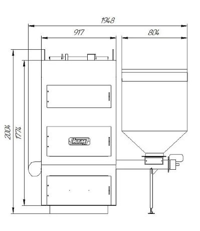 КТМ 100 - котел автоматический угольный (пеллетный)