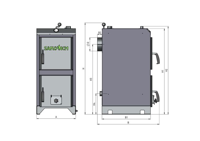 SAKOVICH STANDART PRO 21 - котел твердотопливный полуавтоматический