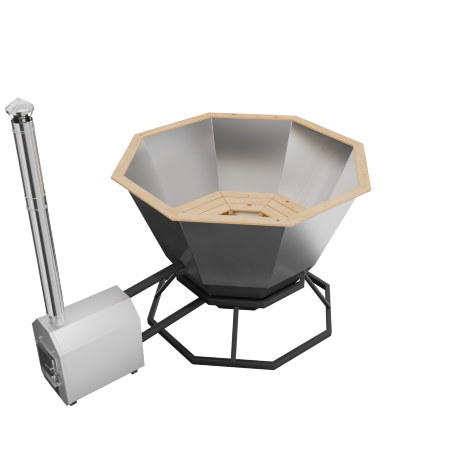 МАТЕА (4-6 персон) - банный чан с внешней печью из сосны