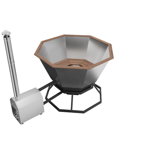 МАТЕА (4-6 персон) - банный чан с внешней печью из лиственницы