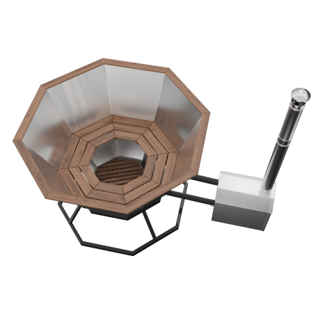 МАТЕА (4-6 персон) - банный чан с внешней печью из лиственницы