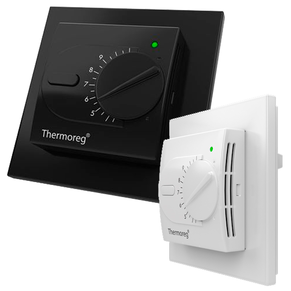 Thermoreg TI-200 Design - терморегулятор механический чёрный и белый