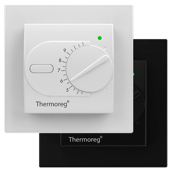 Thermoreg TI-200 Design - терморегулятор механический белый и чёрный